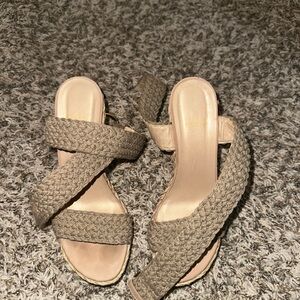 Stuart Weitzman Taupe Braided Sandals
